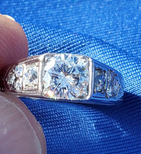 Load image into Gallery viewer, 1.53 Carat Earth Mined Diamond Art Deco Engagement Ring Antique Setting 14k White Gold Size 8.25