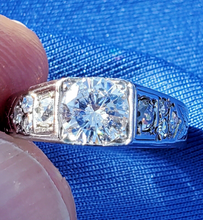 Load image into Gallery viewer, 1.53 Carat Earth Mined Diamond Art Deco Engagement Ring Antique Setting 14k White Gold Size 8.25