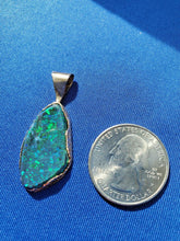 Load image into Gallery viewer, Earth mined 12.74 Carat Black Australian Opal Charm Deco Style 14k Gold Pendant
