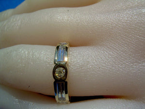 1 carat Earth mined Diamond Deco Wedding Band Vintage Style Anniversary Ring