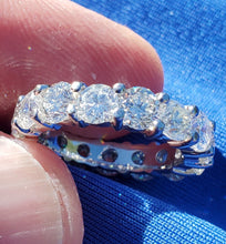 Load image into Gallery viewer, EARTH MINED Diamond Deco Wedding Band Antique Style Eternity Anniversary Ring size 5.5
