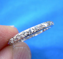 Load image into Gallery viewer, 1 carat Earth mined Diamond Deco Wedding Band Antique Platinum Eternity Ring Size 6.25
