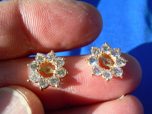 2 carat Earth mined Diamond Deco Earrings Jackets Solitaire Studs Enhancers Wraps 14k Gold