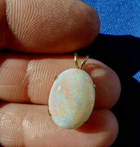 Earth mined Opal Deco Design Pendant 14k Gold Charm