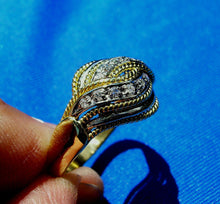 Load image into Gallery viewer, Vintage Damiani Diamond Ring Elegant Unique Deco Style 18k Gold Setting
