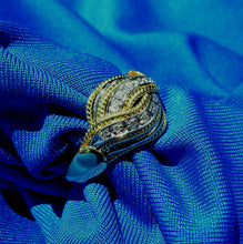 Load image into Gallery viewer, Vintage Damiani Diamond Ring Elegant Unique Deco Style 18k Gold Setting
