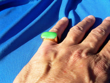 Load image into Gallery viewer, Genuine Earth mined Jade Antique Ring Unique Design Art Deco Solid 18k Gold Setting size 8.75
