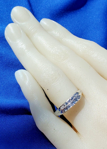 Earth Mined Diamond Wedding Band Double Row Victorian Antique Anniversary Ring