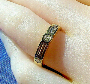 1 carat Earth mined Diamond Deco Wedding Band Vintage Style Anniversary Ring