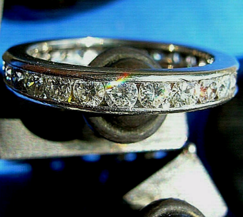 1.50 carat Earth mined Diamond Deco Wedding Band Designer Eternity Anniversary Ring size 6.25