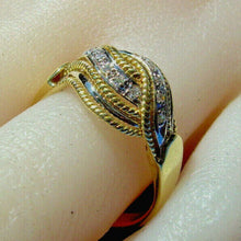 Load image into Gallery viewer, Vintage Damiani Diamond Ring Elegant Unique Deco Style 18k Gold Setting
