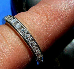 Genuine 1.50 carat Diamond Deco Wedding Band Designer Eternity Anniversary Ring Size 6.25