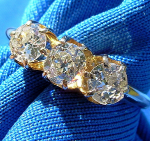 1 CARAT Earth mined Diamond Deco Wedding Band Victorian Antique Cushion cut Ring