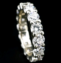 Load image into Gallery viewer, EARTH MINED Diamond Deco Wedding Band Antique Style Eternity Anniversary Ring size 5.5
